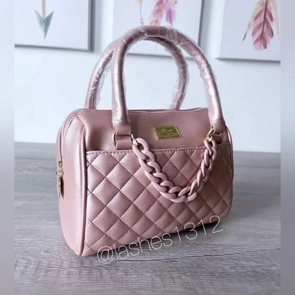 BETSEY JOHNSON Bag Chain Barrel Crossbody - Rose Gold LBCHAIN - Picture 3 of 8